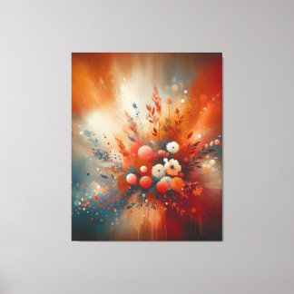 Contemporary Warm Floral Canvas Print