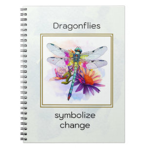 Contemporary Watercolor Dragonfly Notebook