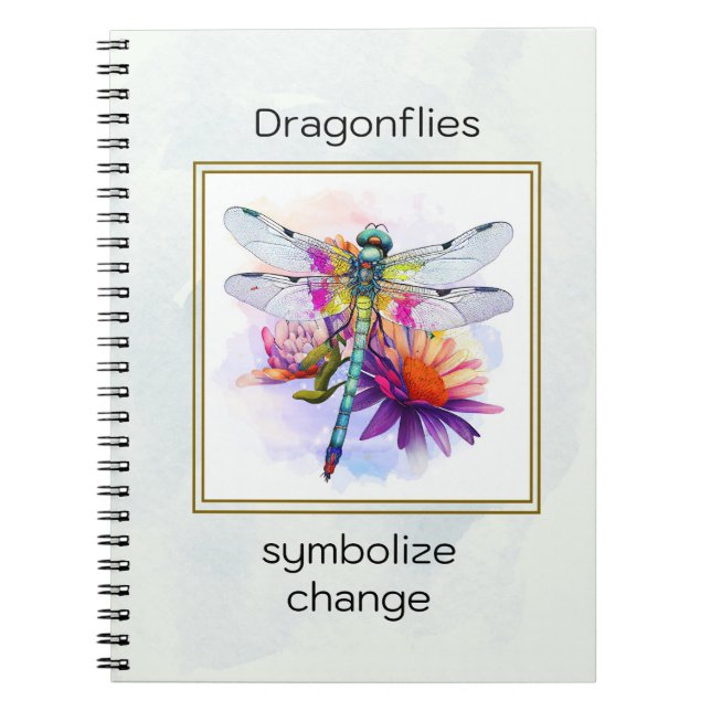 Contemporary Watercolor Dragonfly Notebook (Front)