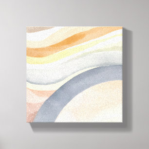 Contemporary Waves Neutral Modern Watercolor Canvas Print