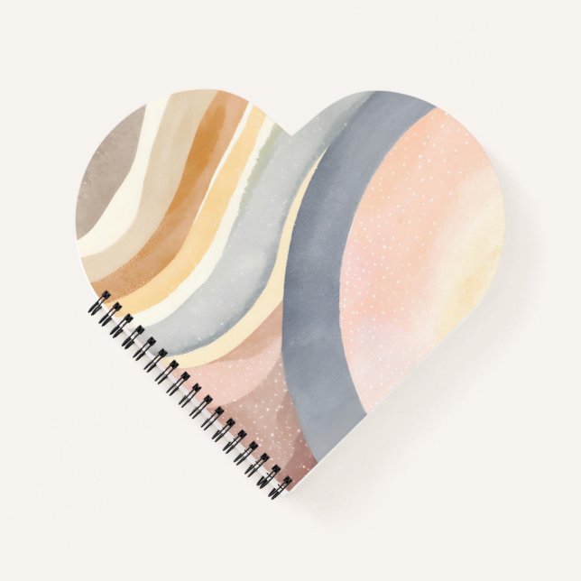 Contemporary Waves | Neutral Modern Watercolor Notebook (Front)