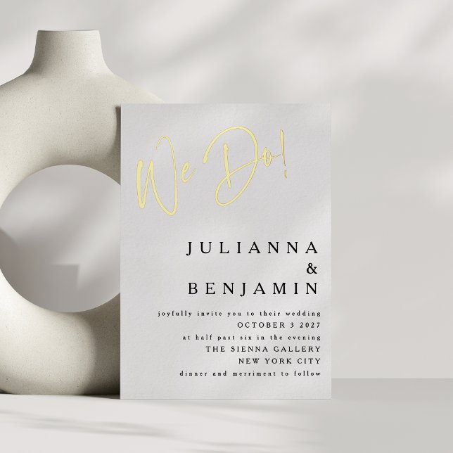 Contemporary We Do Elegant Wedding White Gold (Creator Uploaded)