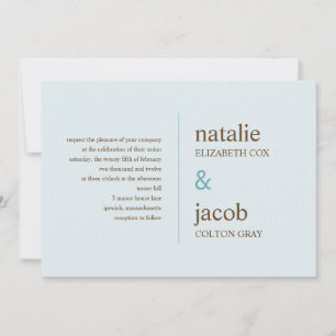 Contemporary Wedding Invitation - Blue