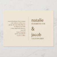 Contemporary Wedding Invitation - Khaki