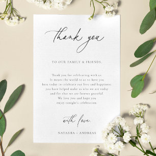 Contemporary Wedding Reception Table Thank You