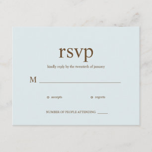 Contemporary Wedding RSVP cards - Blue