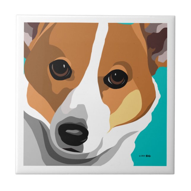 Contemporary Welsh Corgi Art Tile (Front)