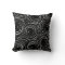Contemporary White Circles on Black MoJo Pillow