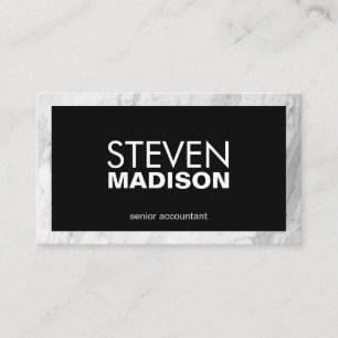 Contemporary   White Marble Trim Business Card