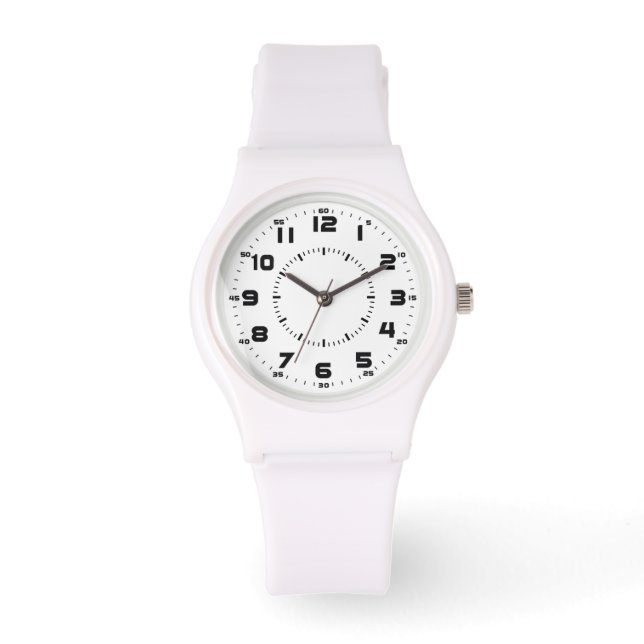 contemporary white sports watch (Front)