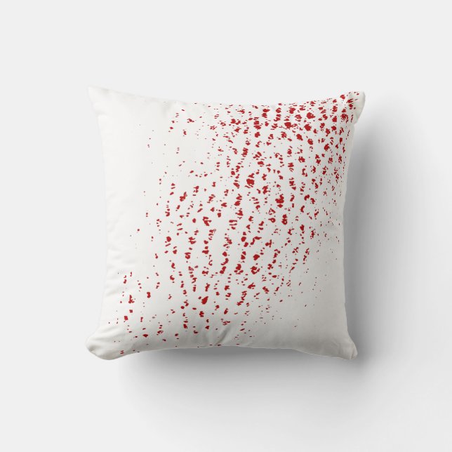 Contemporary White w/Red spot Design Cushion (Front)