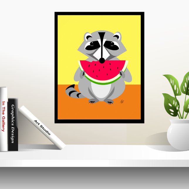 Contemporary Wildlife Racoon Art Poster (Creator Uploaded)