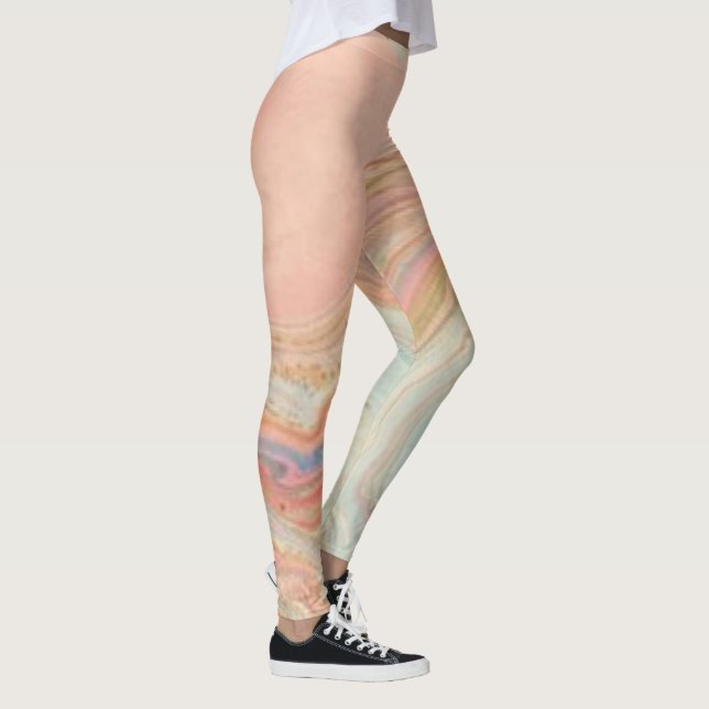 Contemporary & Youthful  Peach Pattern Leggings (Right)