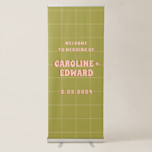 ContemporaryHandwriting Retro Wedding  Retractable Banner