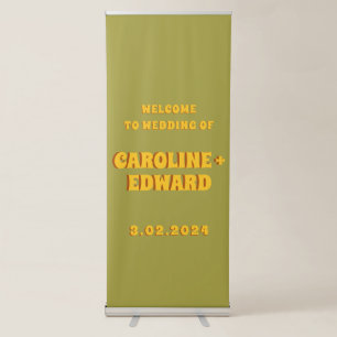 ContemporaryHandwriting Retro Wedding Retractable Banner