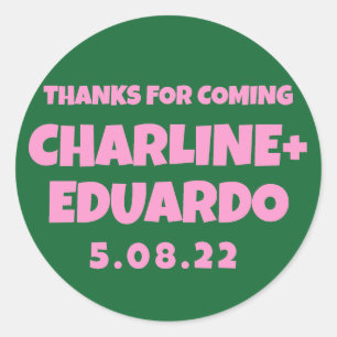 ContemporaryHandwriting Retro Wedding Welcome Sign Classic Round Sticker