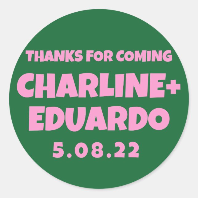 ContemporaryHandwriting Retro Wedding Welcome Sign Classic Round Sticker (Front)