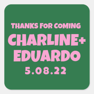 ContemporaryHandwriting Retro Wedding Welcome Sign Square Sticker