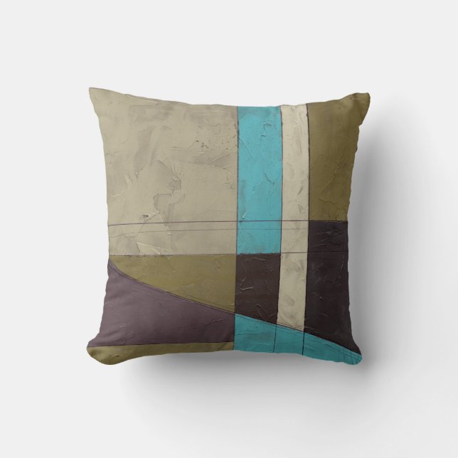 Contemporay Minimalist Painting with Deep Colour Cushion (Front)