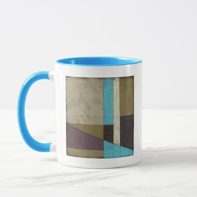 Contemporay Minimalist Painting with Deep Colour Mug (Left)