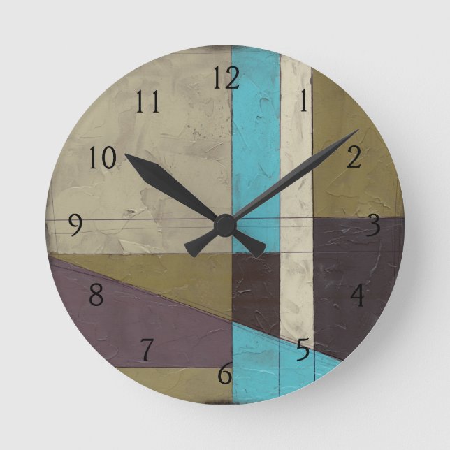 Contemporay Minimalist Painting with Deep Colour Round Clock (Front)