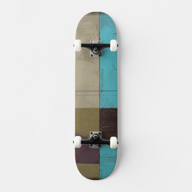 Contemporay Minimalist Painting with Deep Colour Skateboard (Front)