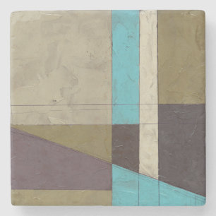 Contemporay Minimalist Painting with Deep Colour Stone Coaster