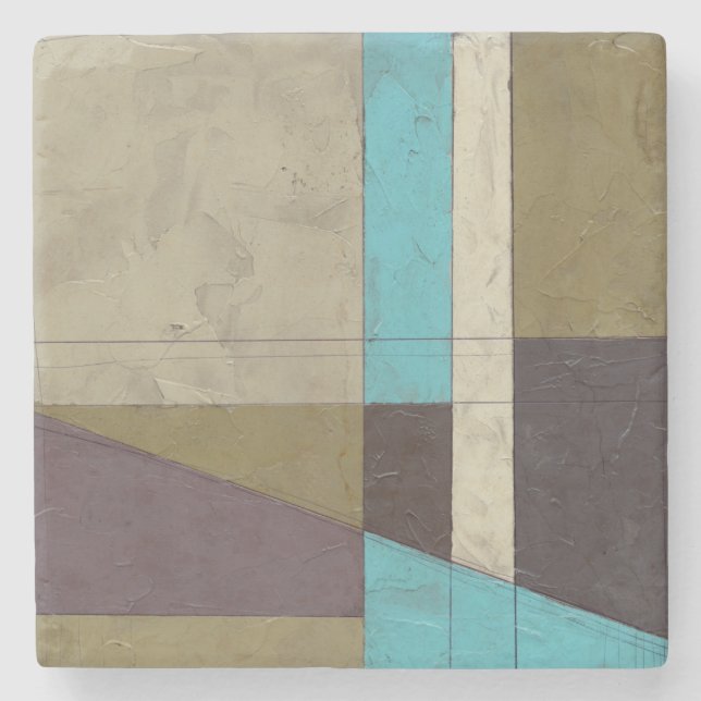 Contemporay Minimalist Painting with Deep Colour Stone Coaster (Front)
