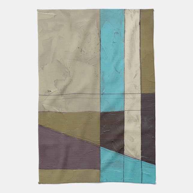 Contemporay Minimalist Painting with Deep Colour Tea Towel (Vertical)