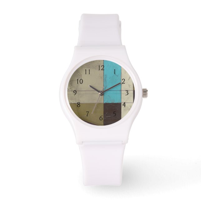 Contemporay Minimalist Painting with Deep Colour Watch (Front)
