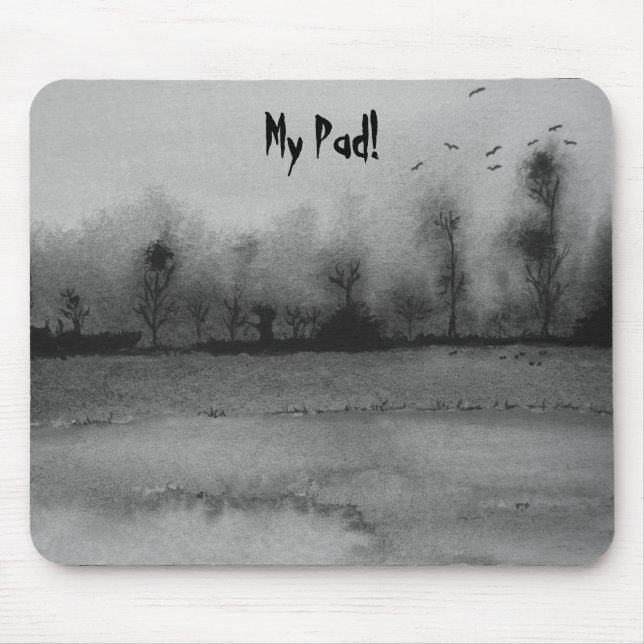 contempory abstract arty design black and Mousepad (Front)