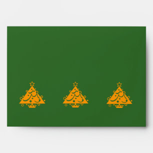 contempory graphic design gold christmas tree envelopes