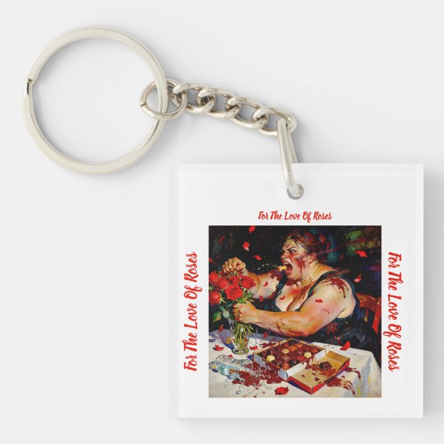 Contempt for Red Roses – A Portrait of Raw Anger Key Ring (Front)