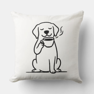Content Dog Coffee Mood Cushion