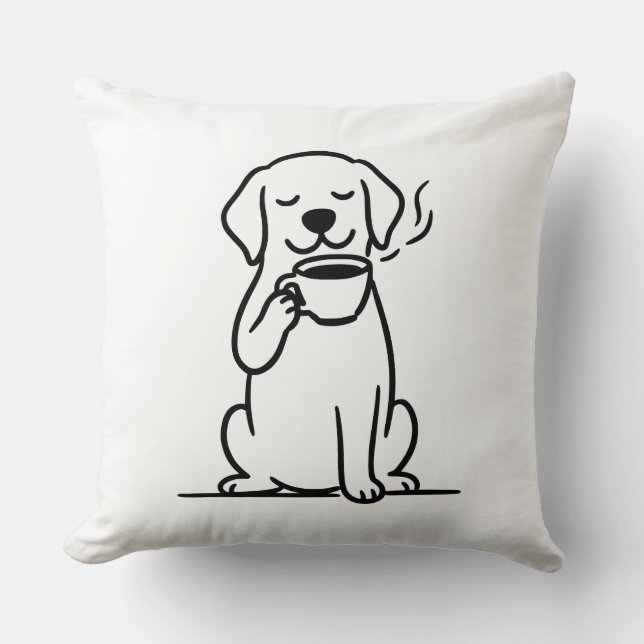Content Dog Coffee Mood Cushion (Front)