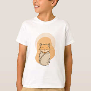 Content Swaddled Fox Kids T-Shirt
