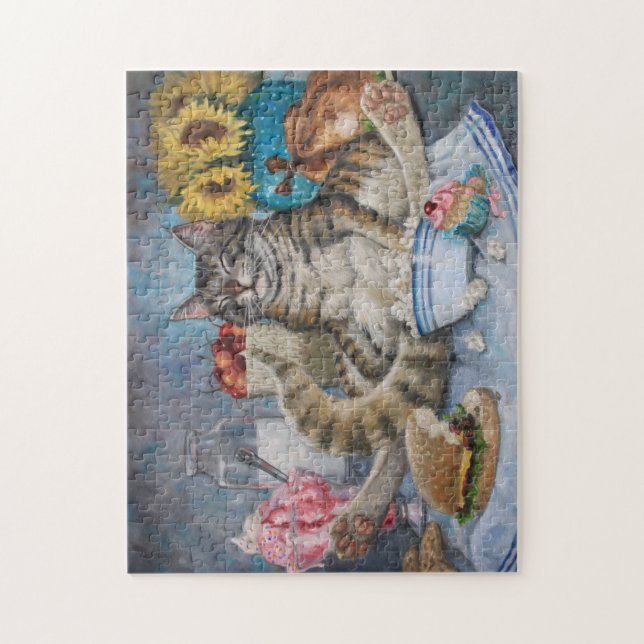 "Contented"  from my original oil painting Jigsaw Puzzle (Vertical)