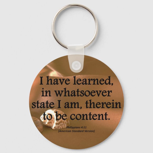 Contentment Philippians 4-11 Condensed Key Ring (Front)