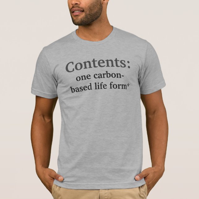 Contents, Disclaimer T-Shirt (Front)