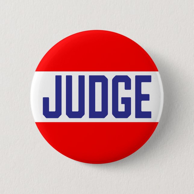 Contest Judge Badge Red White Blue Button (Front)