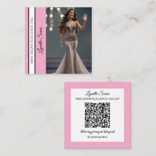 Contestant Calling Card QR Code Sash Business Card