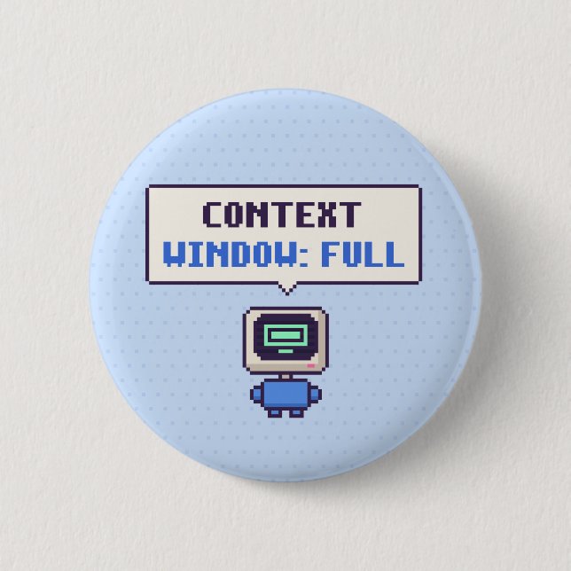 Context Window: Full Funny AI Pixel Button (Front)