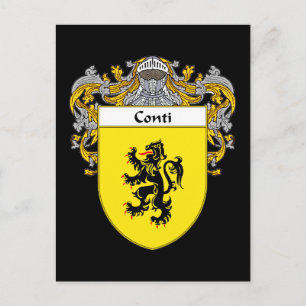 Conti Coat of Arms (Mantled) Postcard
