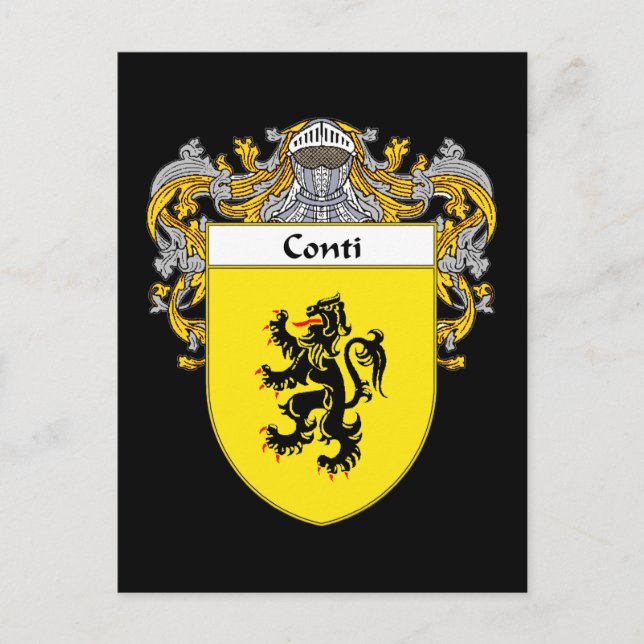 Conti Coat of Arms (Mantled) Postcard (Front)