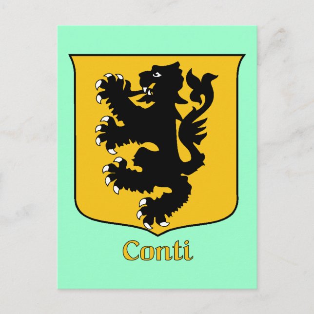 Conti Family Shield Postcard (Front)