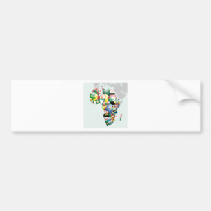 Continent of Africa Beautiful Mama Africa Colourfu Bumper Sticker