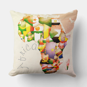Continent of Africa Beautiful Mama Africa Colourfu Cushion
