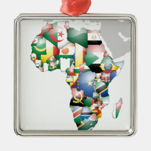 Continent of Africa Beautiful Mama Africa Colourfu Metal Tree Decoration