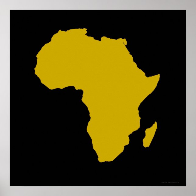 "Continent of Africa - Bold Gold" Poster (Front)