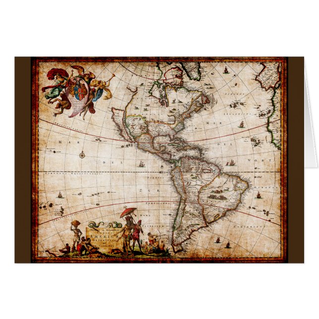 Continent of America Old Map (Front Horizontal)